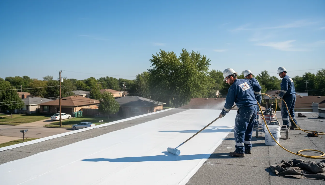 Commercial roof coating in Waterman, IL near me